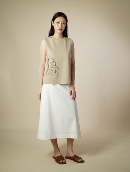 Embroidered Sleeveless Top