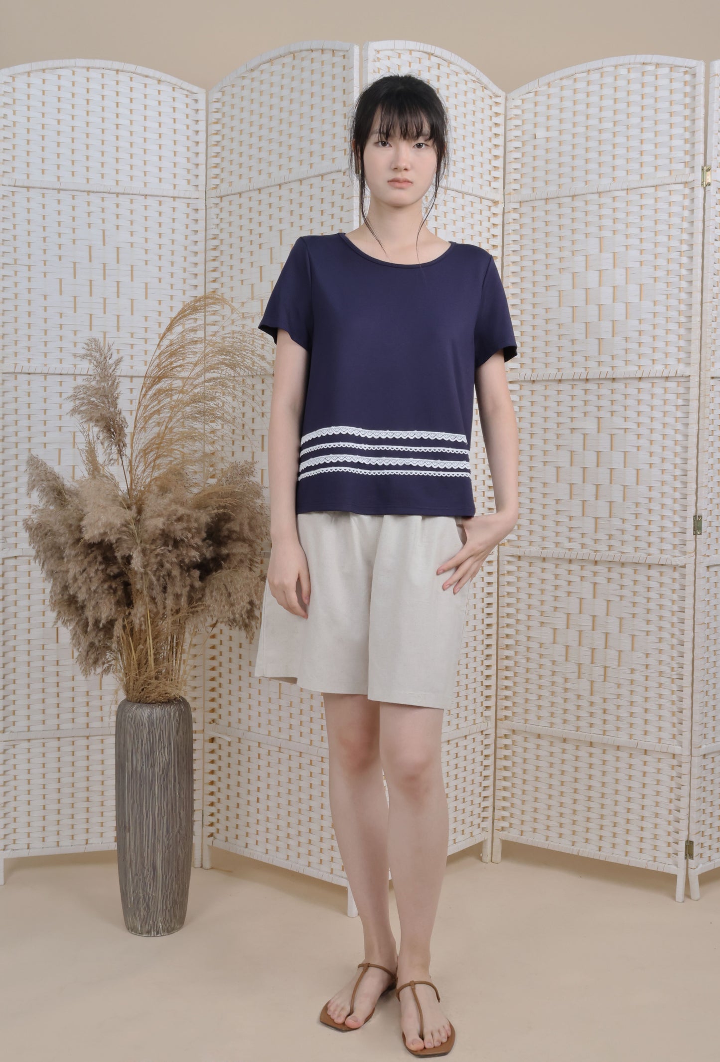 Round Neck Blouse With Trimmings