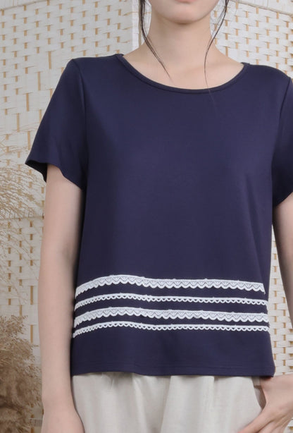 Round Neck Blouse With Trimmings