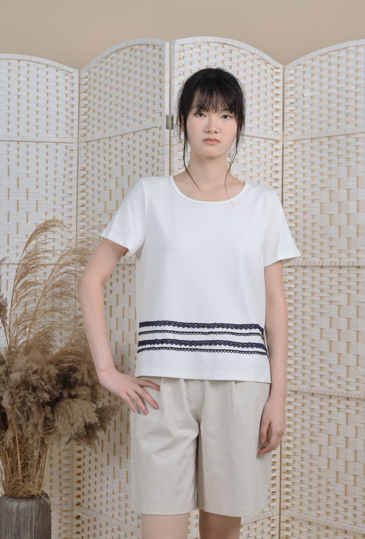 Round Neck Blouse With Trimmings
