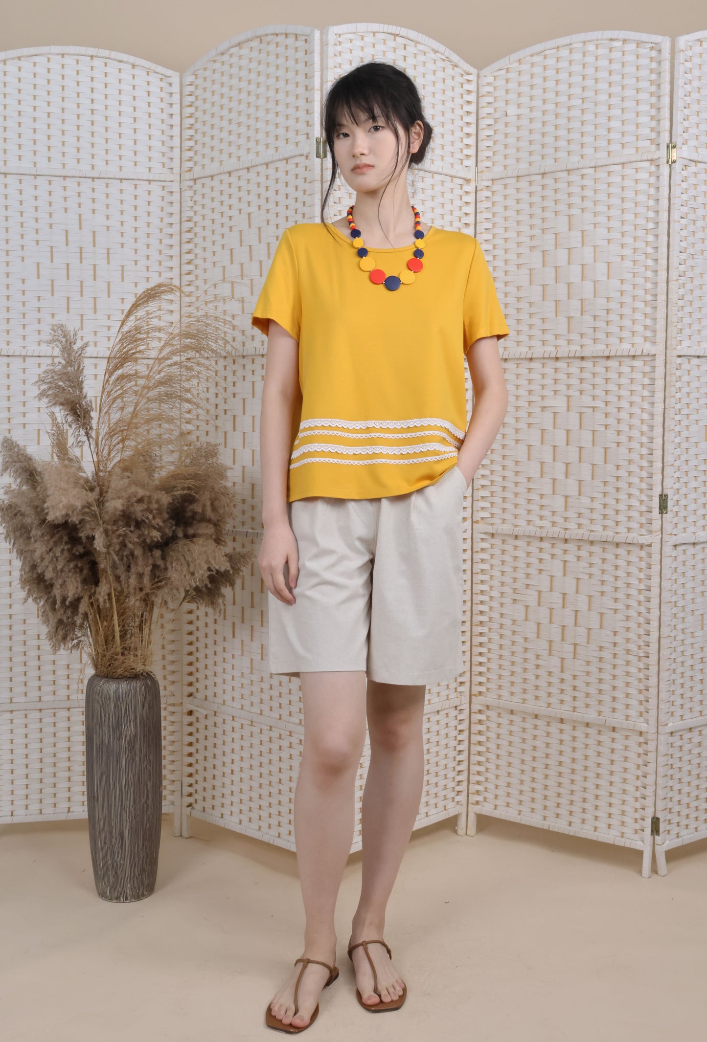 Round Neck Blouse With Trimmings