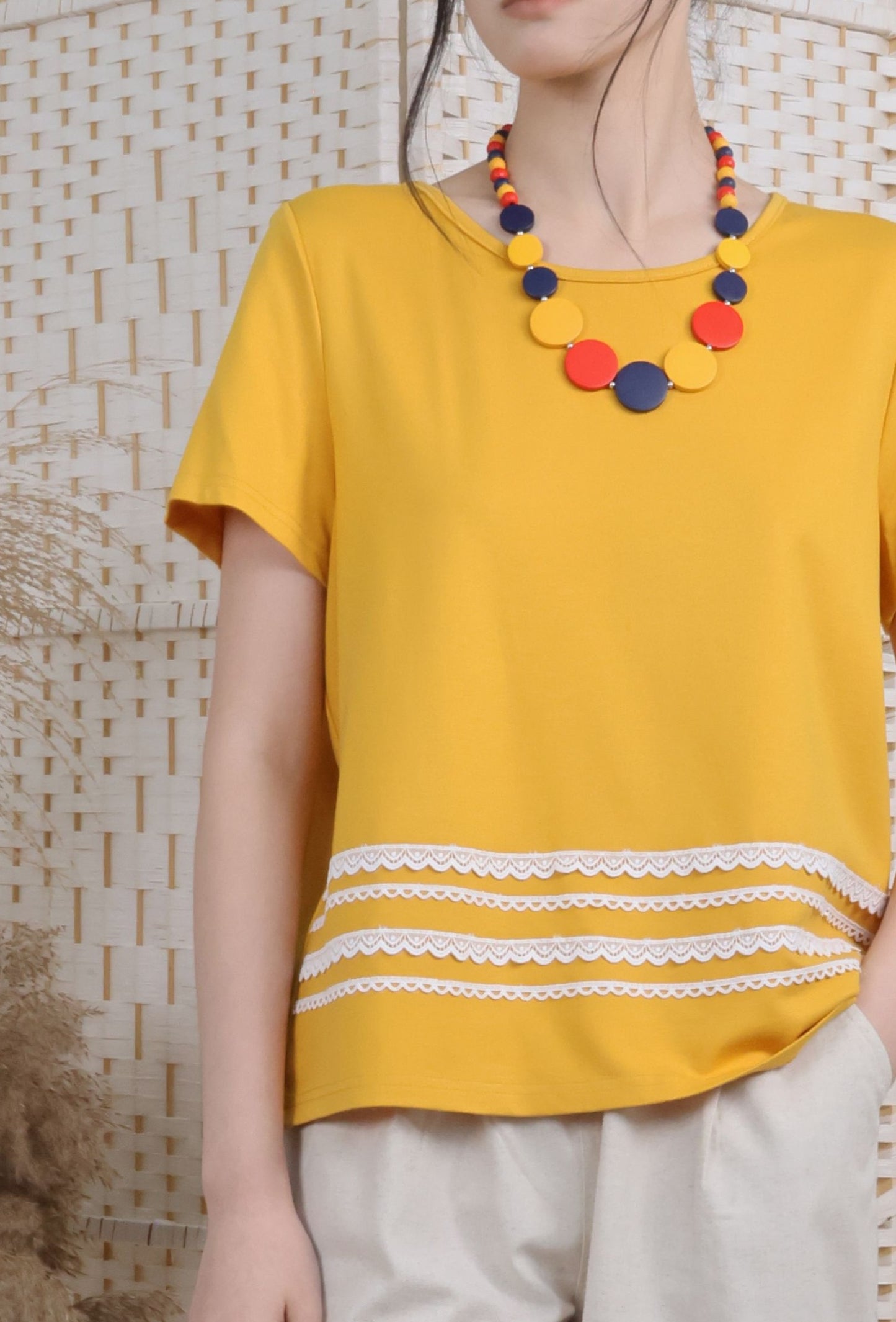 Round Neck Blouse With Trimmings