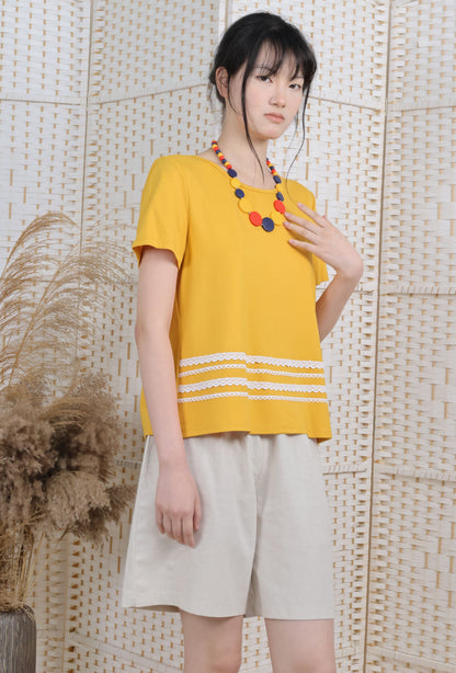 Round Neck Blouse With Trimmings