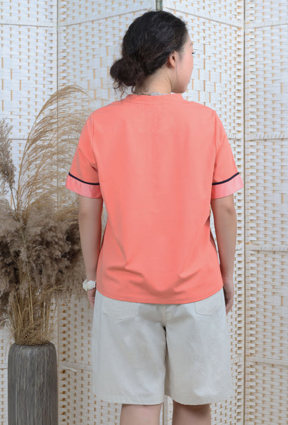 Short Sleeves Blouse With Ribbon Trims
