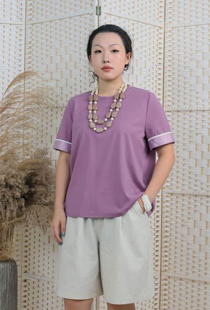 Short Sleeves Blouse With Ribbon Trims