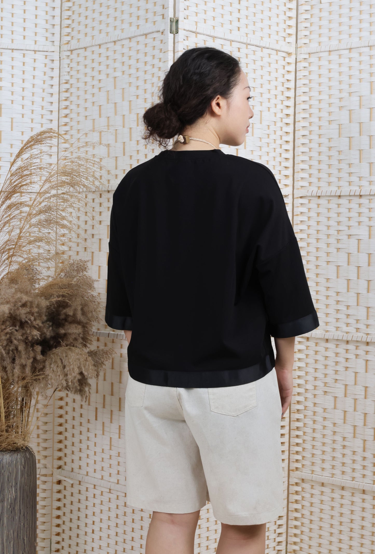 Droppers Shoulder Blouse With Ribbon Trims