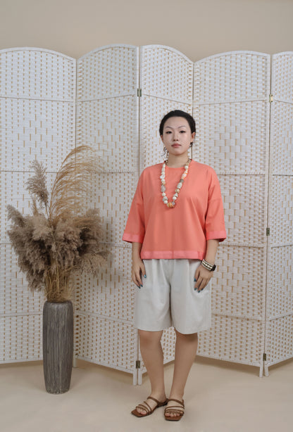 Droppers Shoulder Blouse With Ribbon Trims