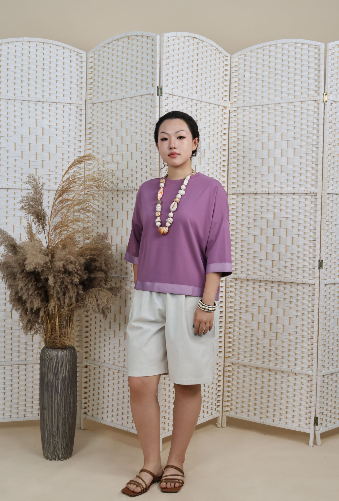 Droppers Shoulder Blouse With Ribbon Trims
