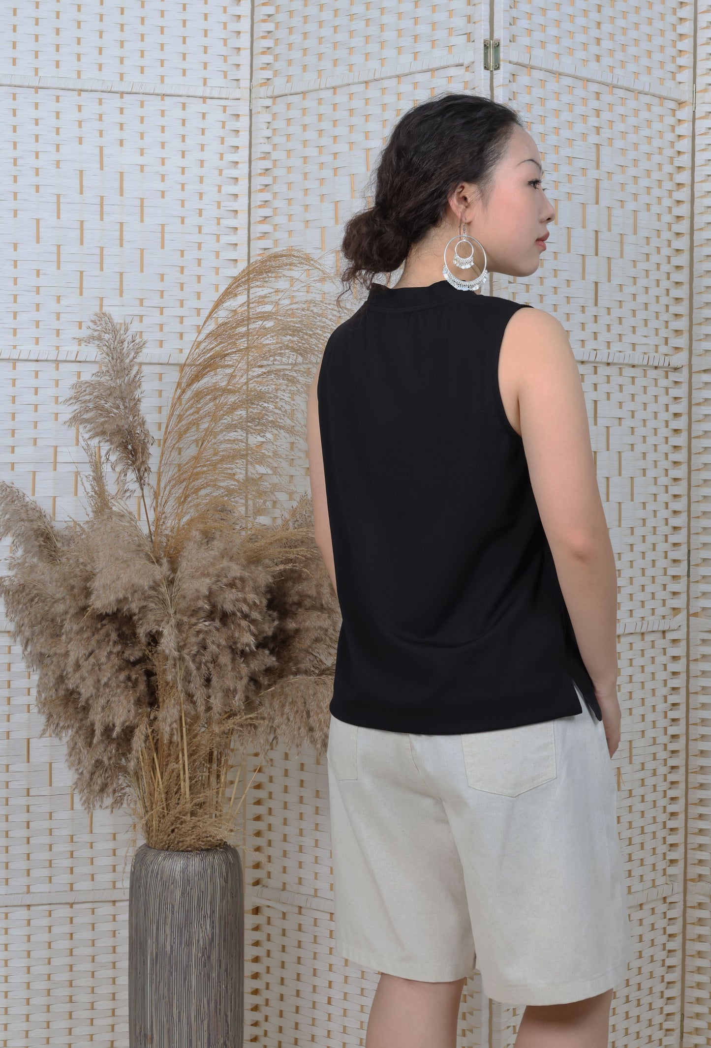 V Neck Top With Ribbon Trims