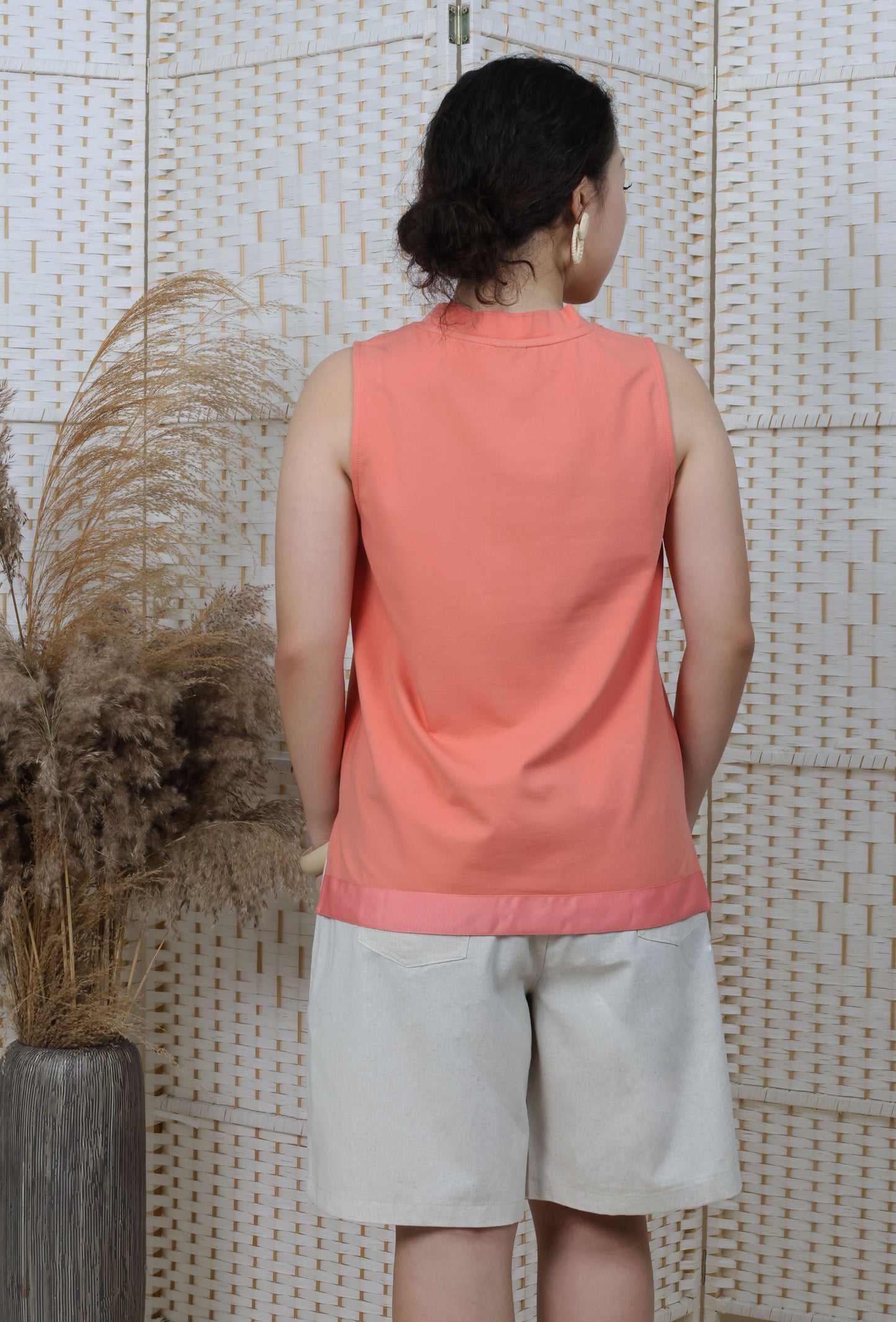 V Neck Top With Ribbon Trims