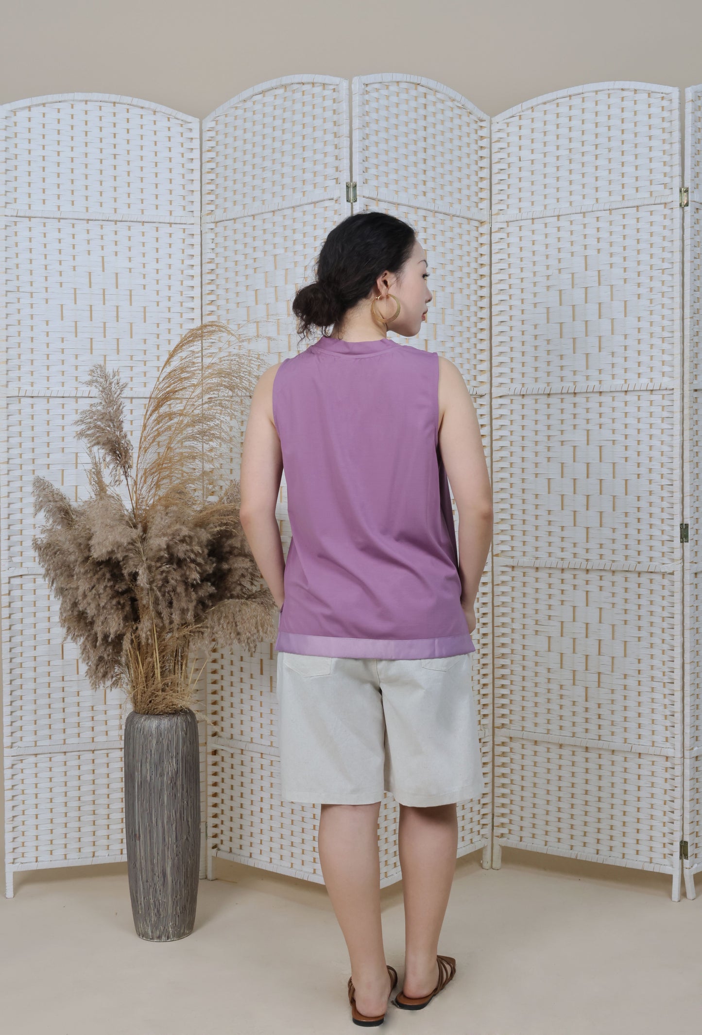 V Neck Top With Ribbon Trims