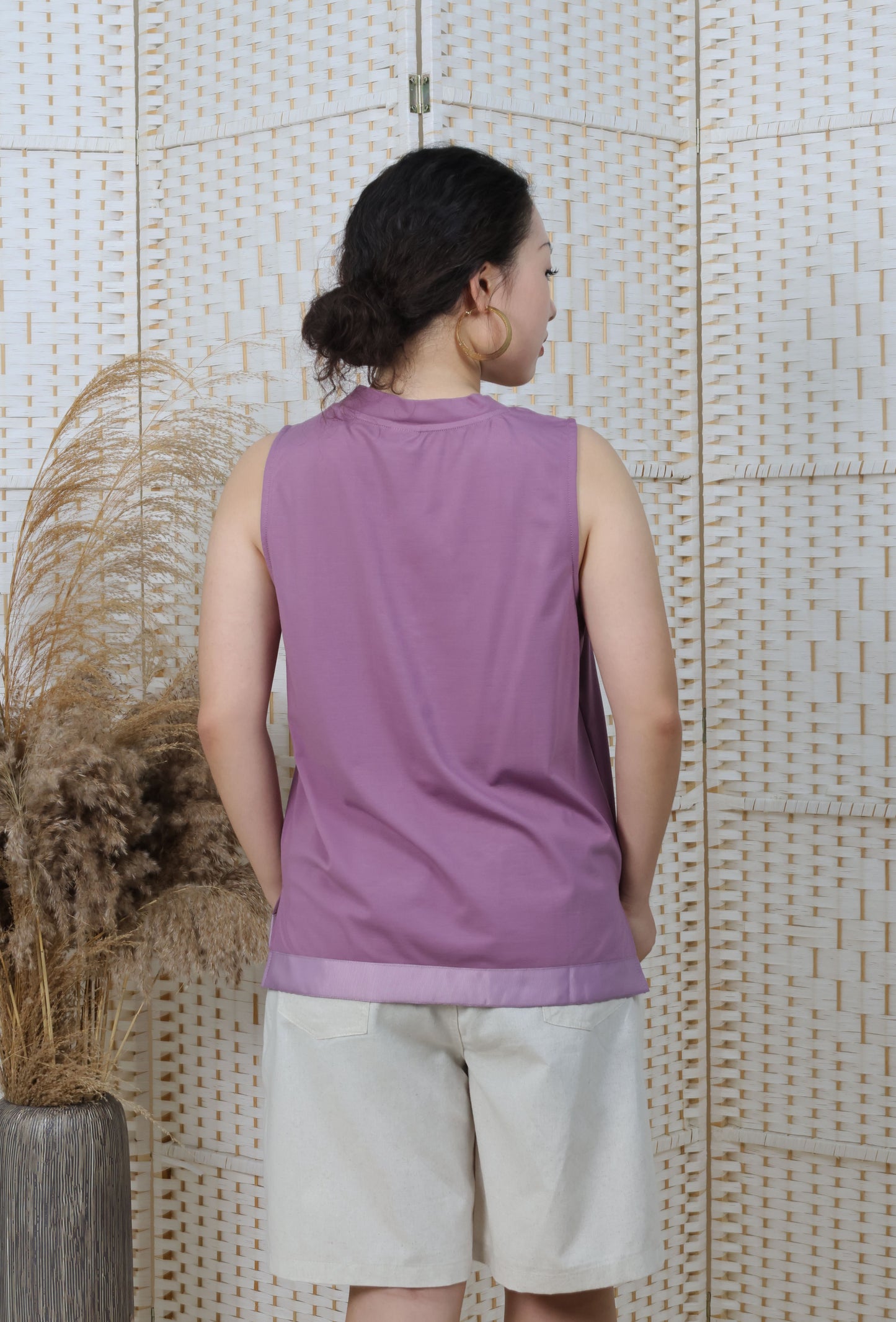 V Neck Top With Ribbon Trims