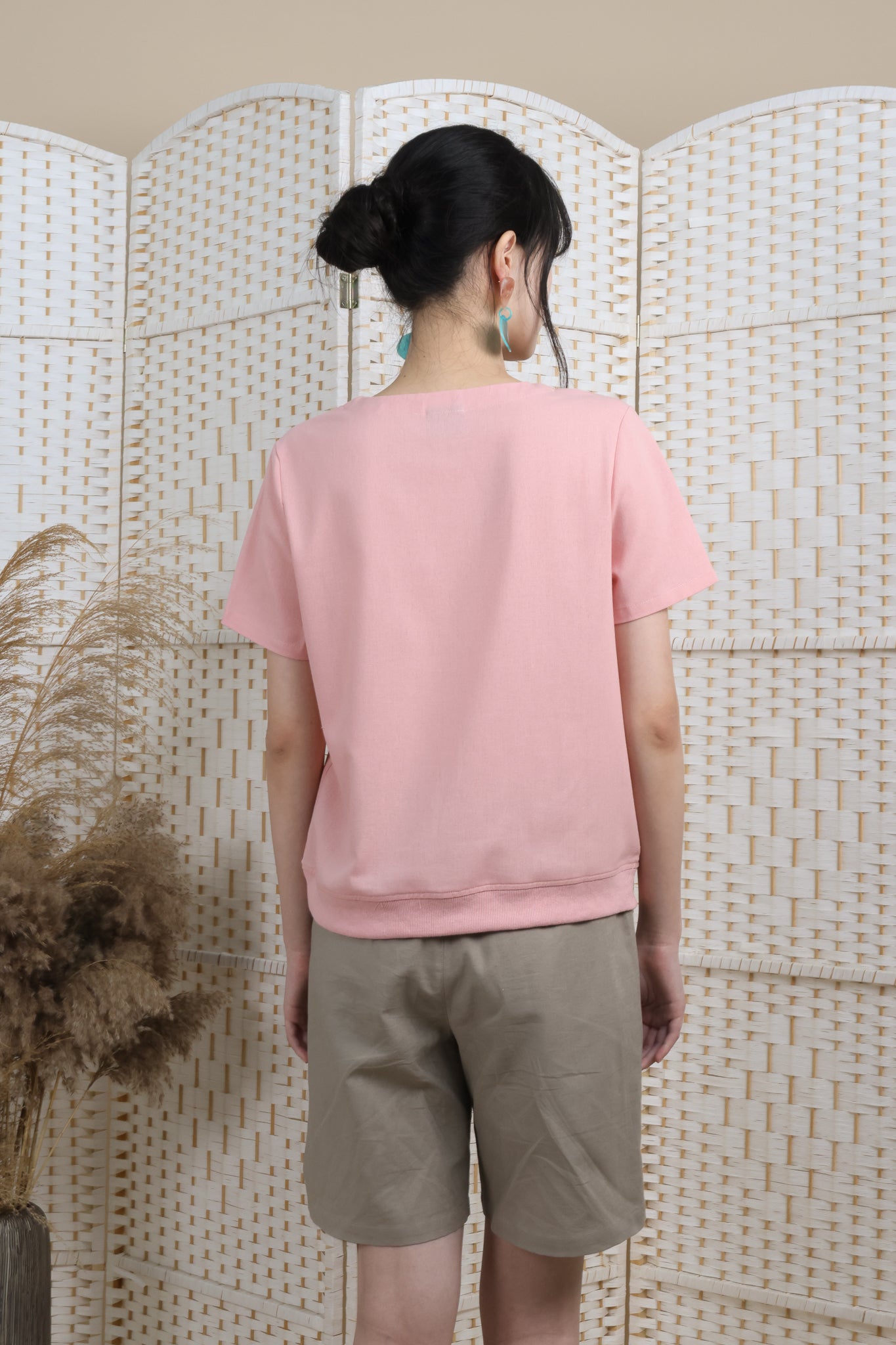 Floral Printed Blouse With Rib Hemline