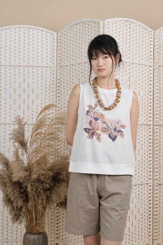 Sleeveless Top With Rib