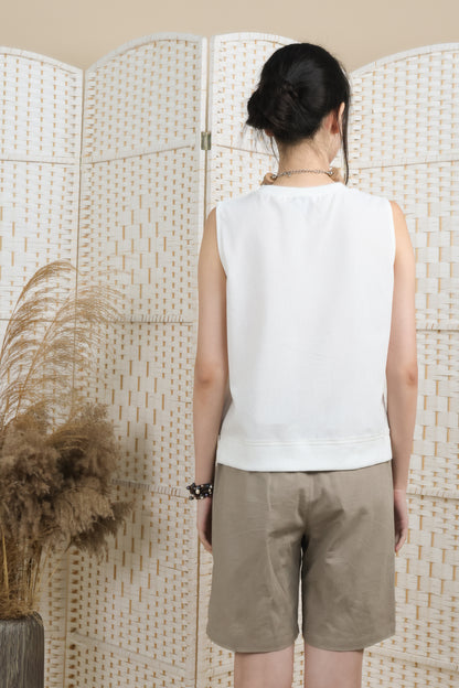 Sleeveless Top With Rib
