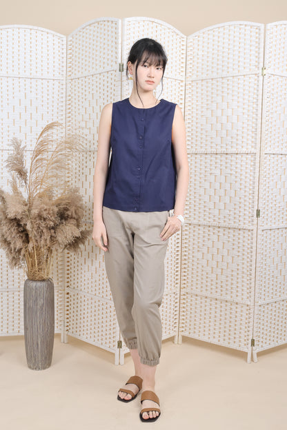Linen Essential Buttoned Top