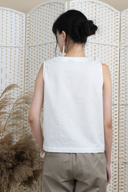 Linen Essential Buttoned Top