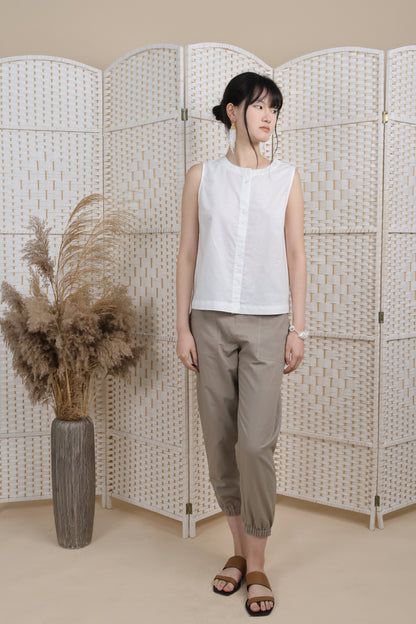 Linen Essential Buttoned Top