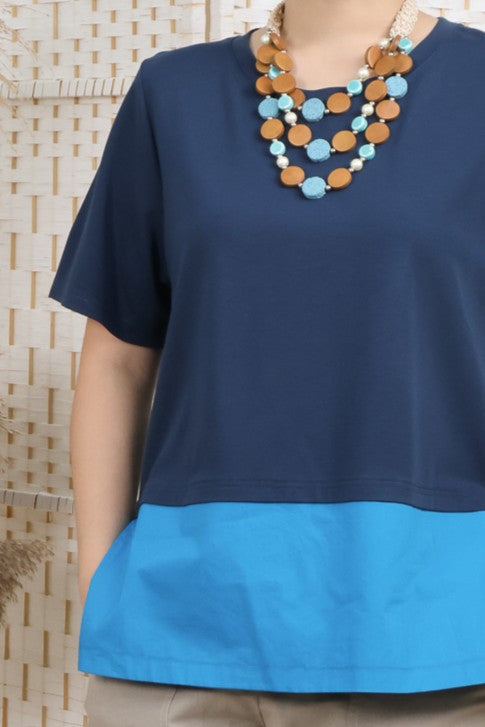 Contrast Fabric Top