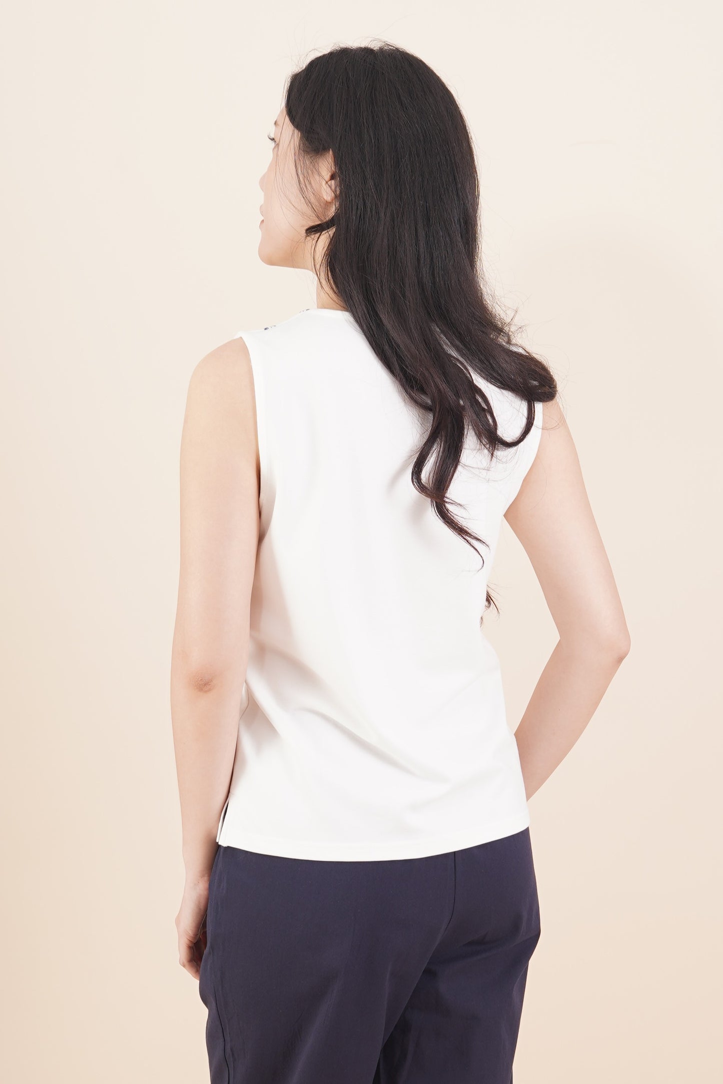 Embroidered Sleeveless Top