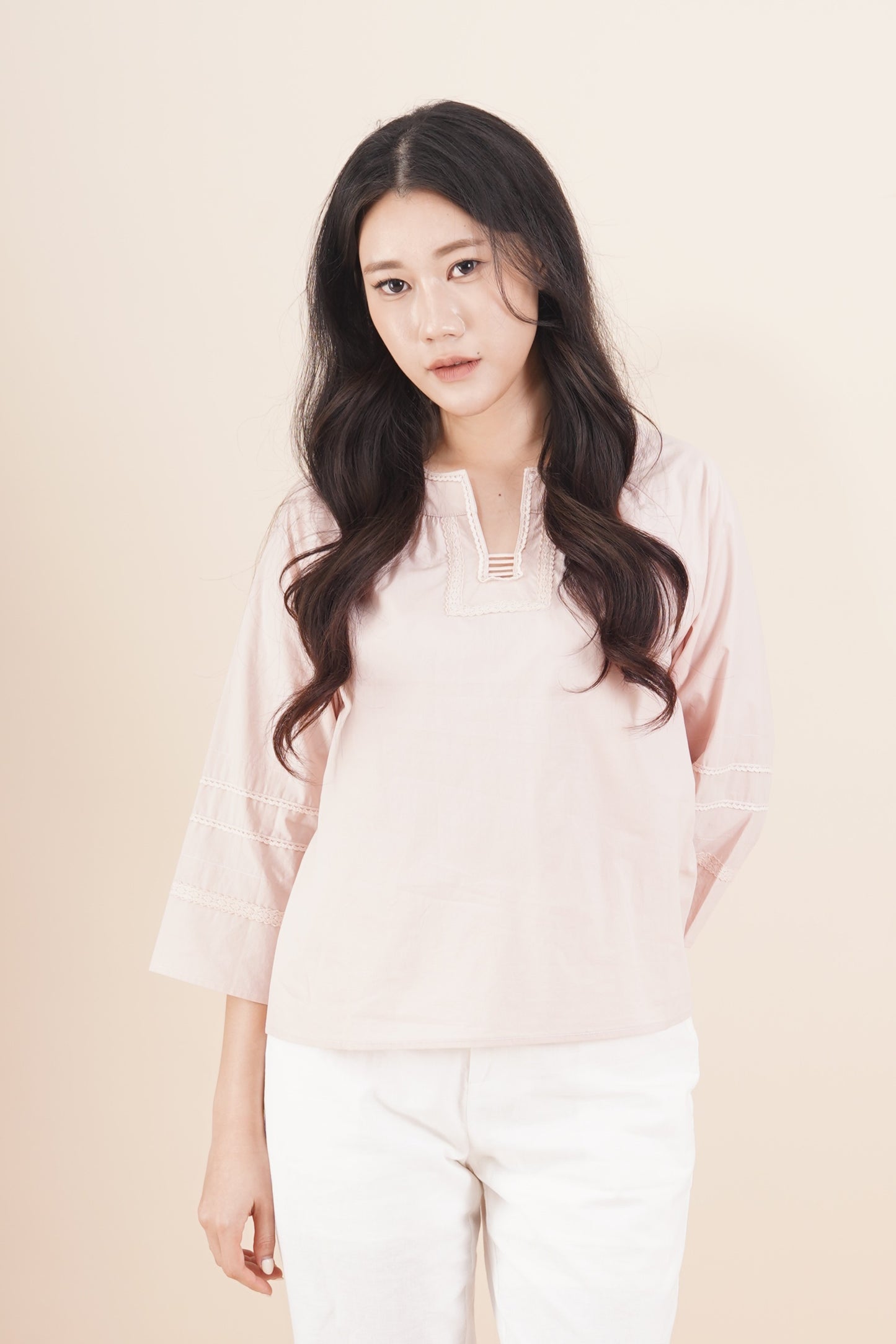 Lace Line 3/4 Sleeve Top