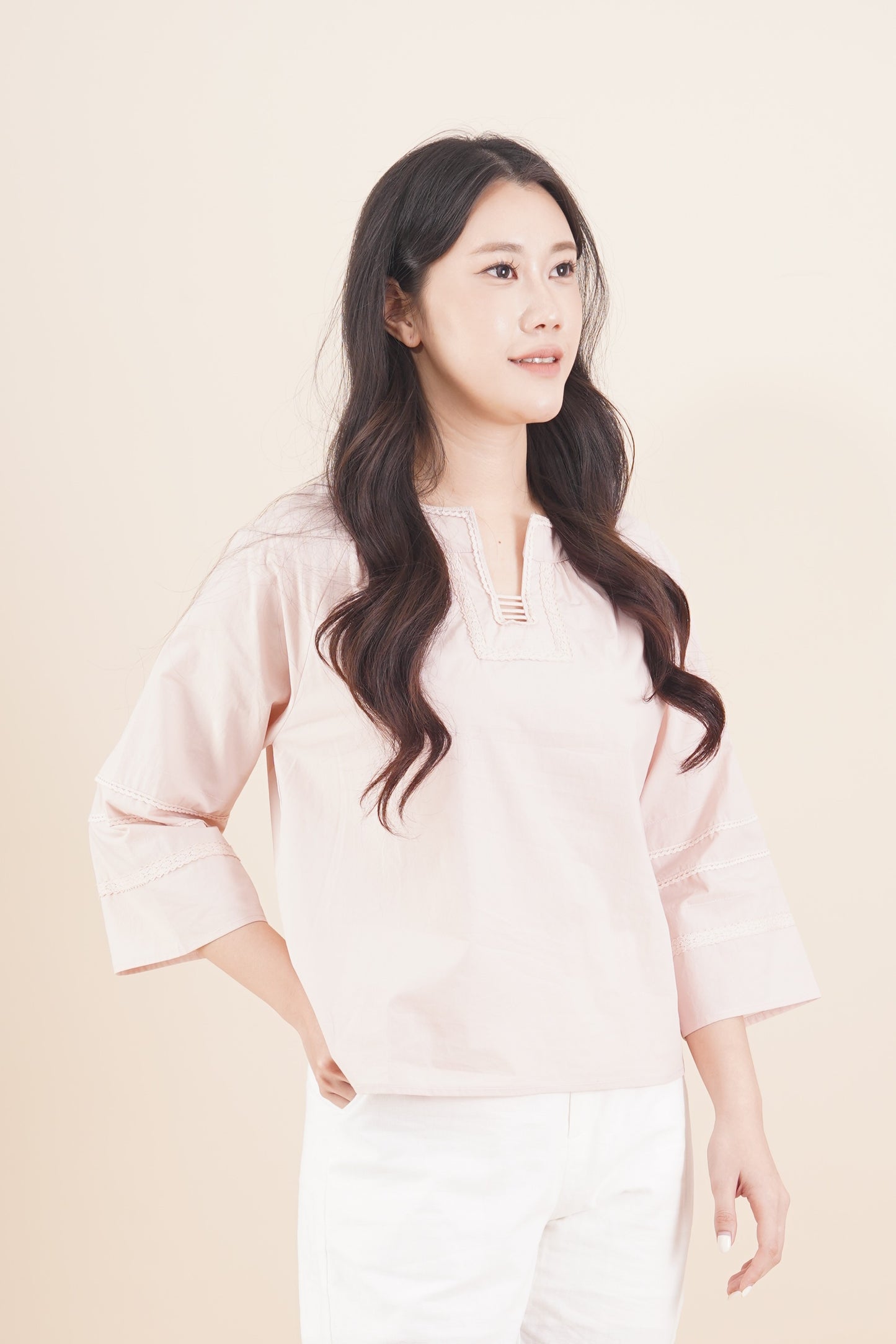 Lace Line 3/4 Sleeve Top