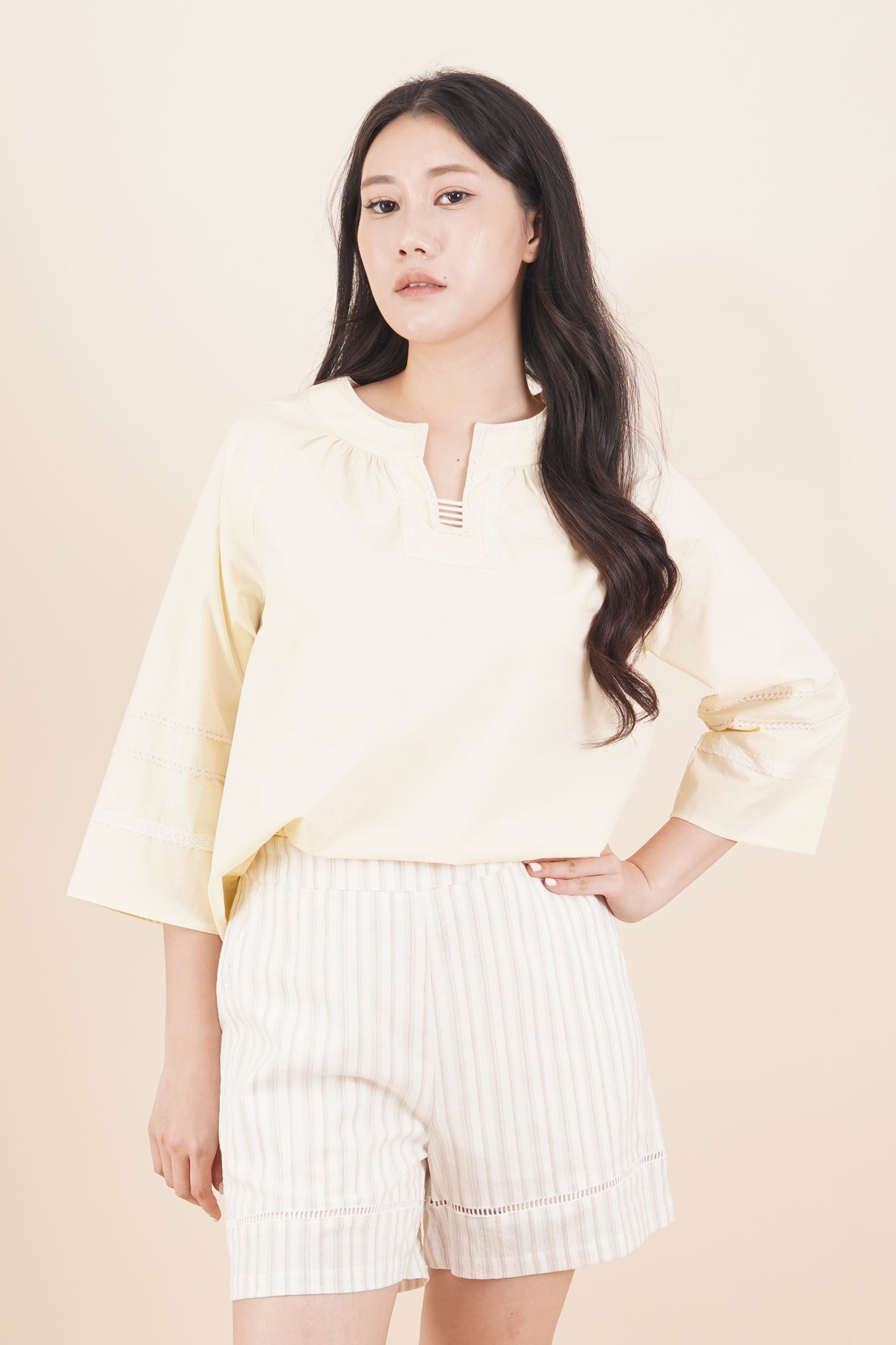 Lace Line 3/4 Sleeve Top