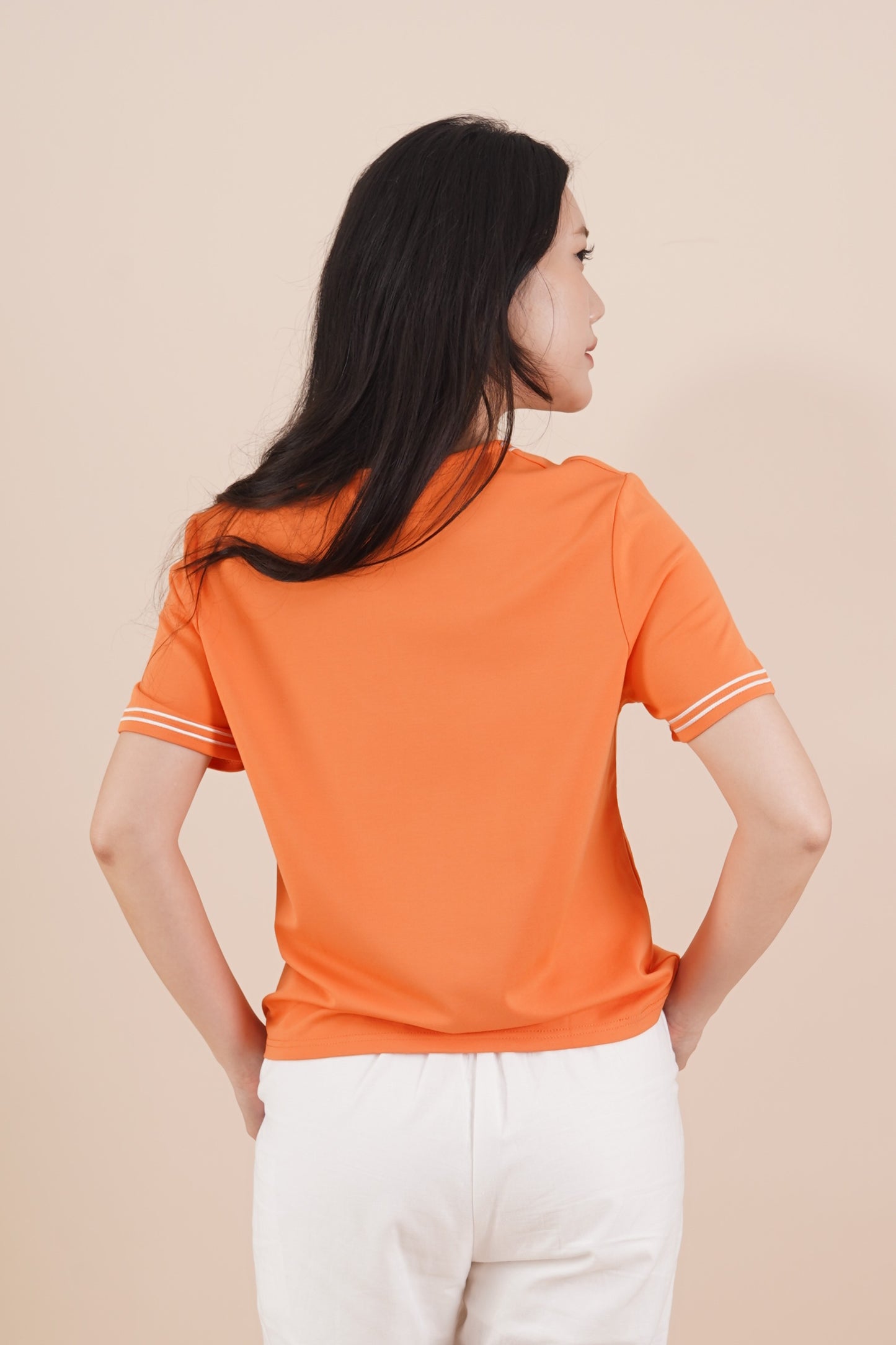 Embroidered Neckline Short Sleeve Top