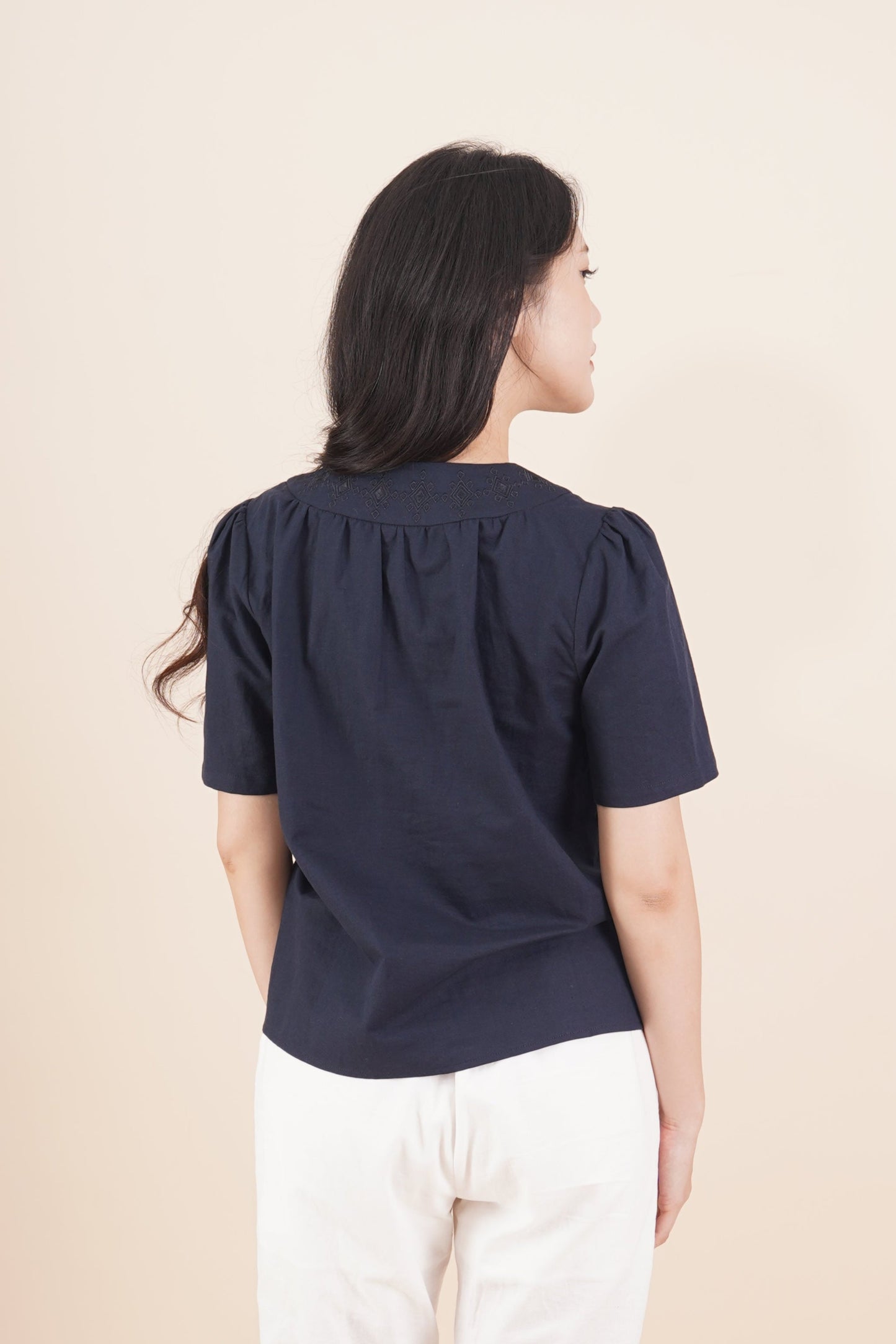 Embroidered Short Sleeve Top