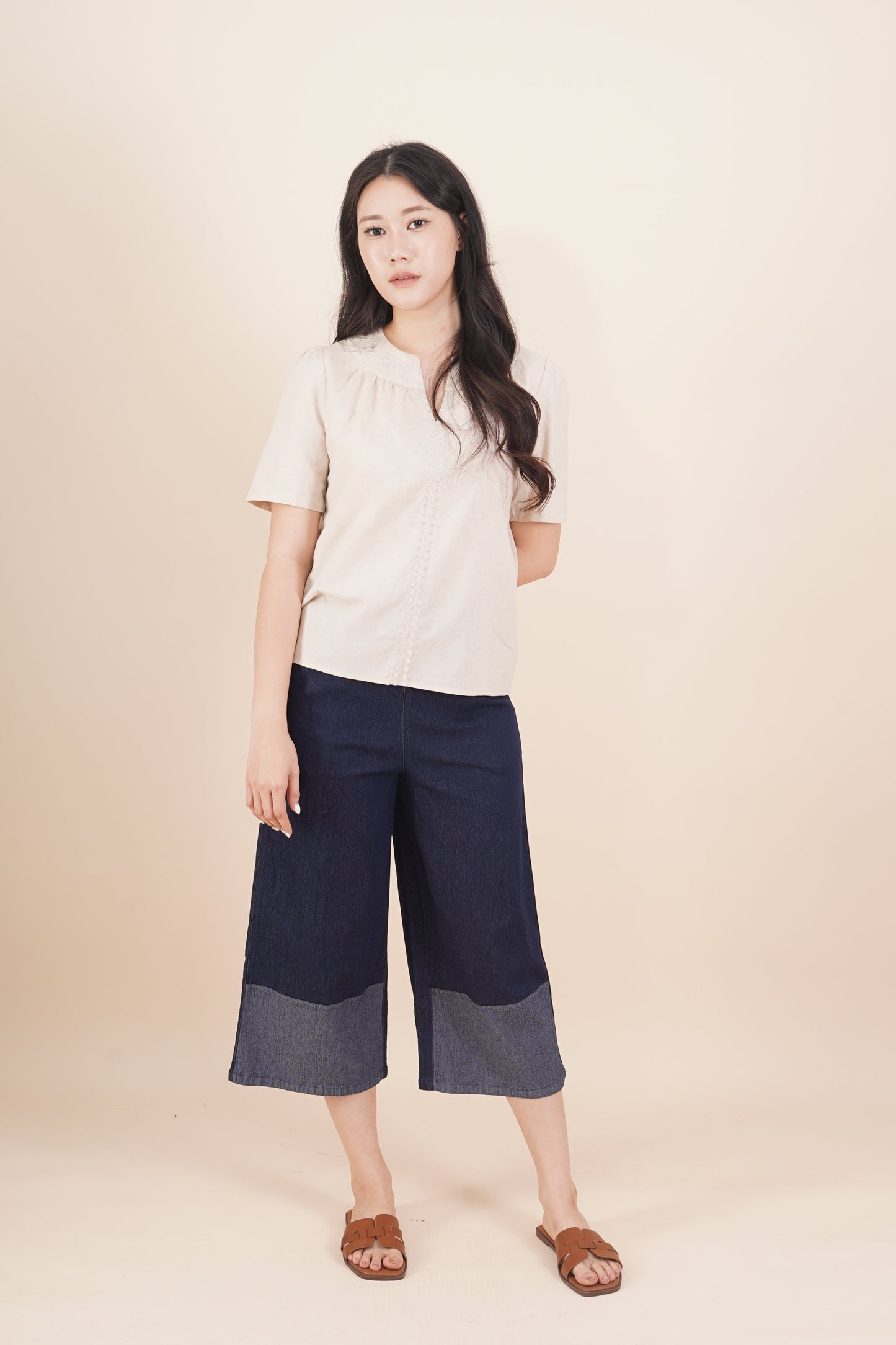 Embroidered Short Sleeve Top