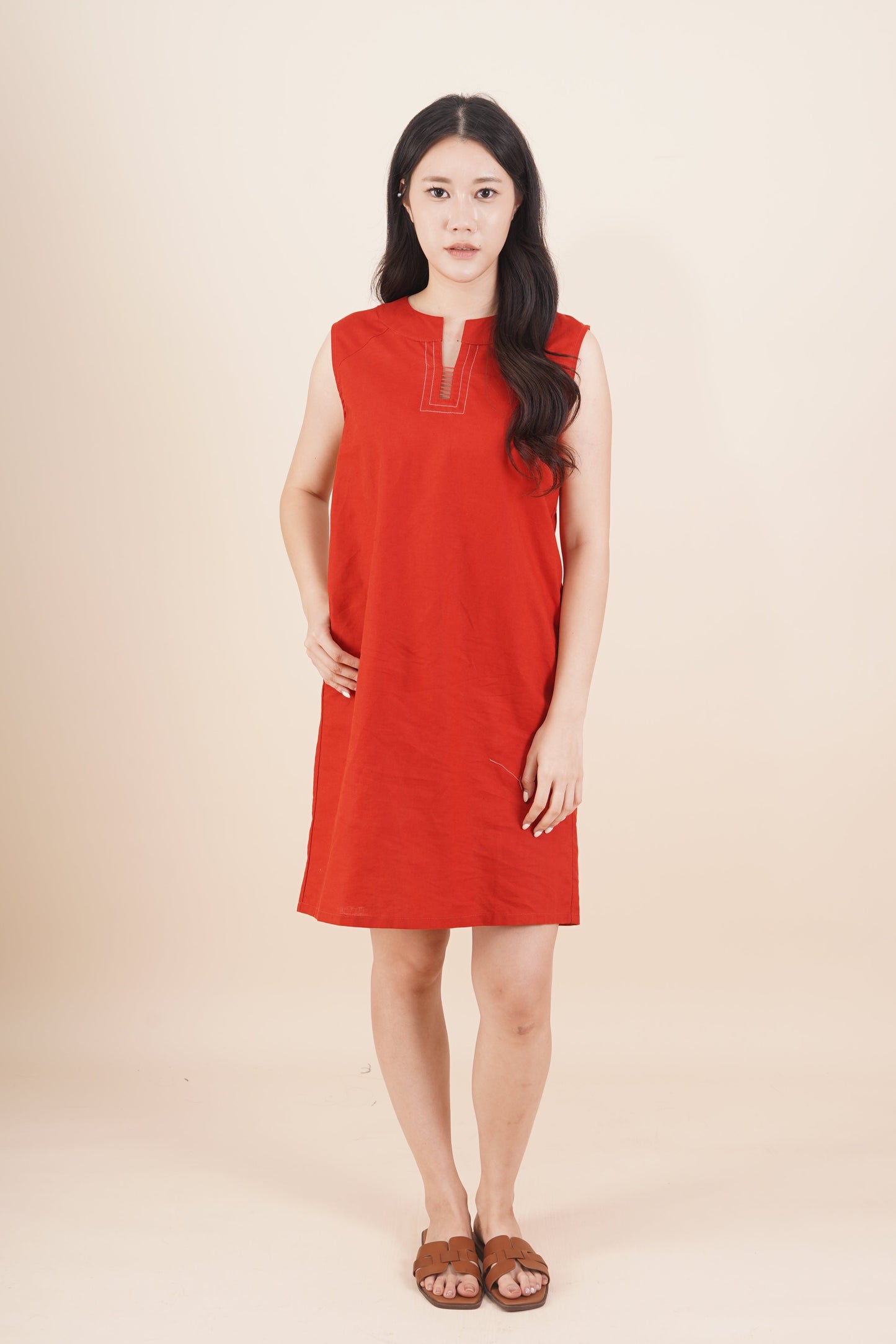 Embroidered Sleeveless Short Dress