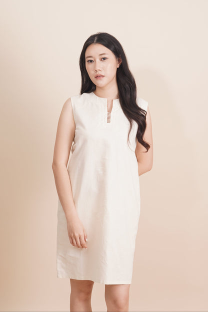 Embroidered Sleeveless Short Dress