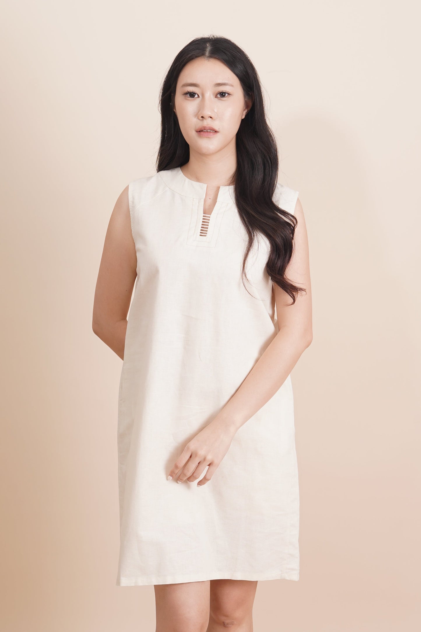 Embroidered Sleeveless Short Dress