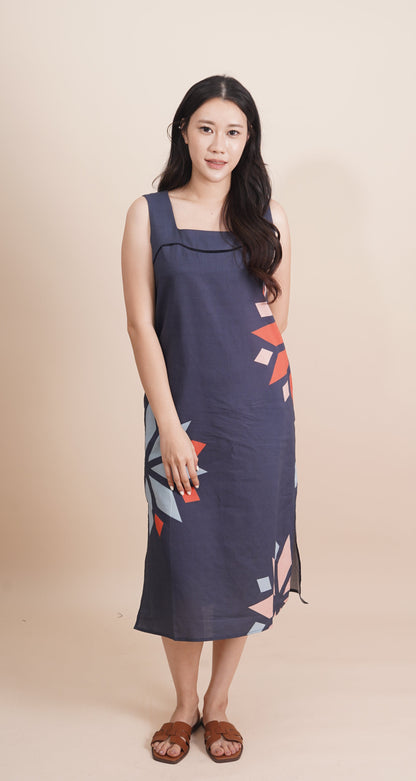 Printed Sleeveless Midi Dress