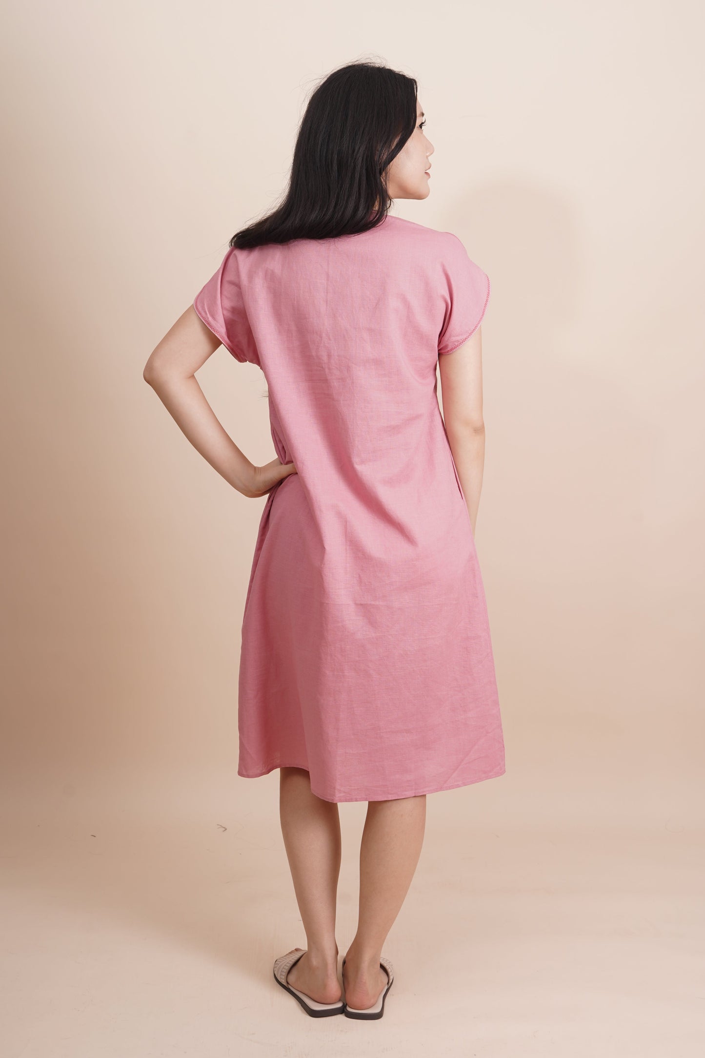 Stitch Short Sleeve Midi Dress