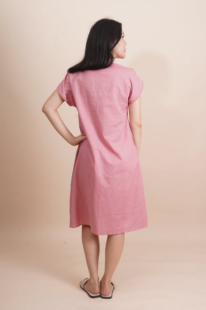 Stitch Short Sleeve Midi Dress