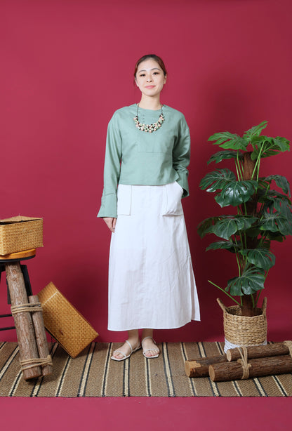 Patch Pocket Midi Skirt