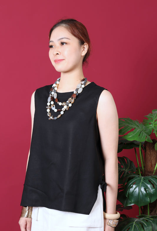 Ribbon Details Sleeveless Top