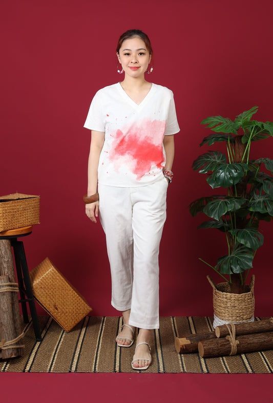 Paint Splatter Short Sleeve Top