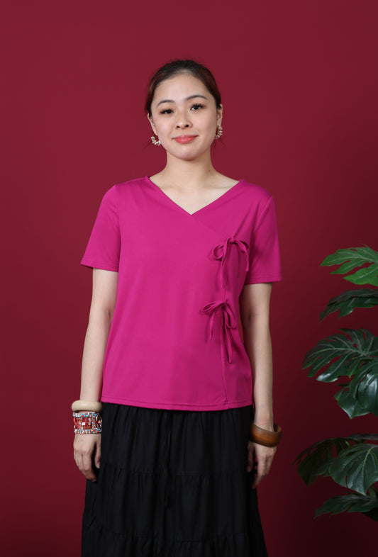 Ribbon Tie Short Sleeve Top