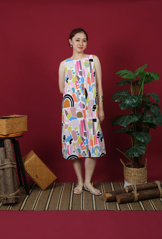 Printed Sleeveless Midi Dress