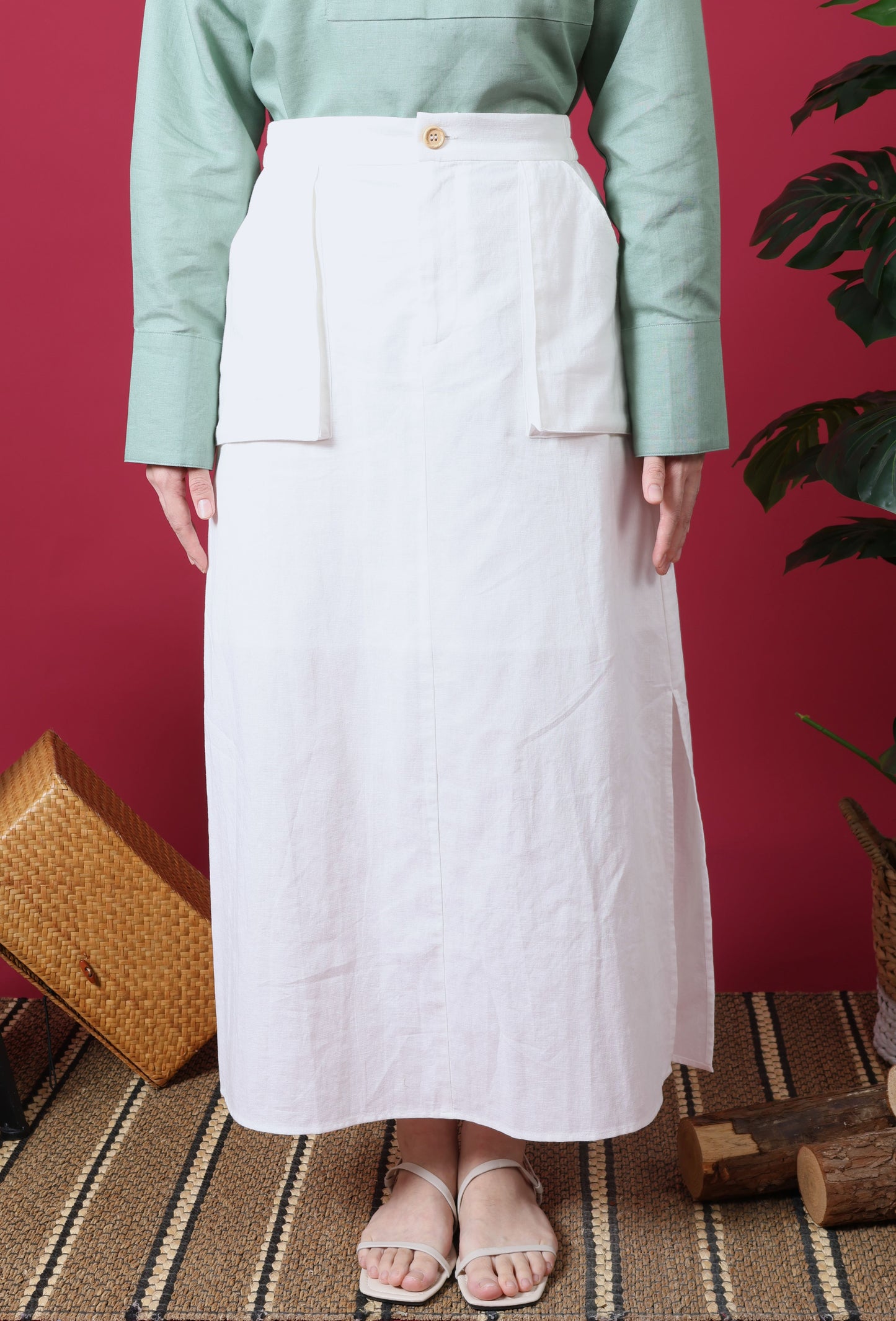 Patch Pocket Midi Skirt