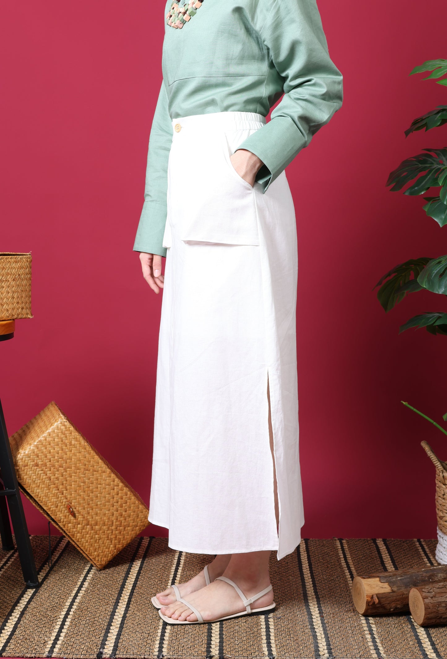 Patch Pocket Midi Skirt