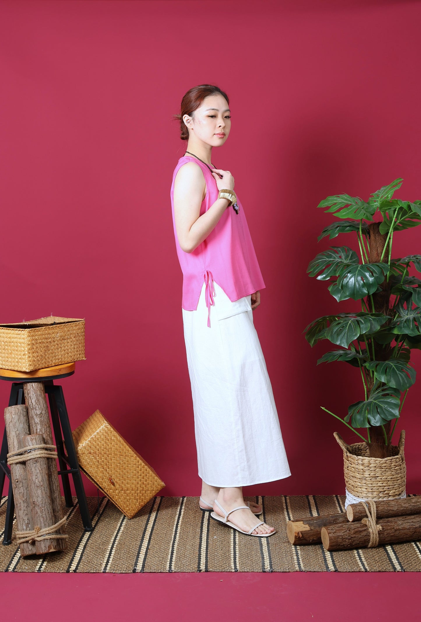 Ribbon Details Sleeveless Top