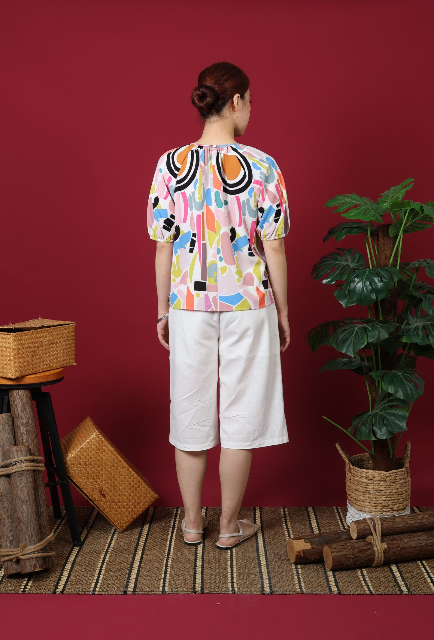 3/4 Pants With Belt Loops