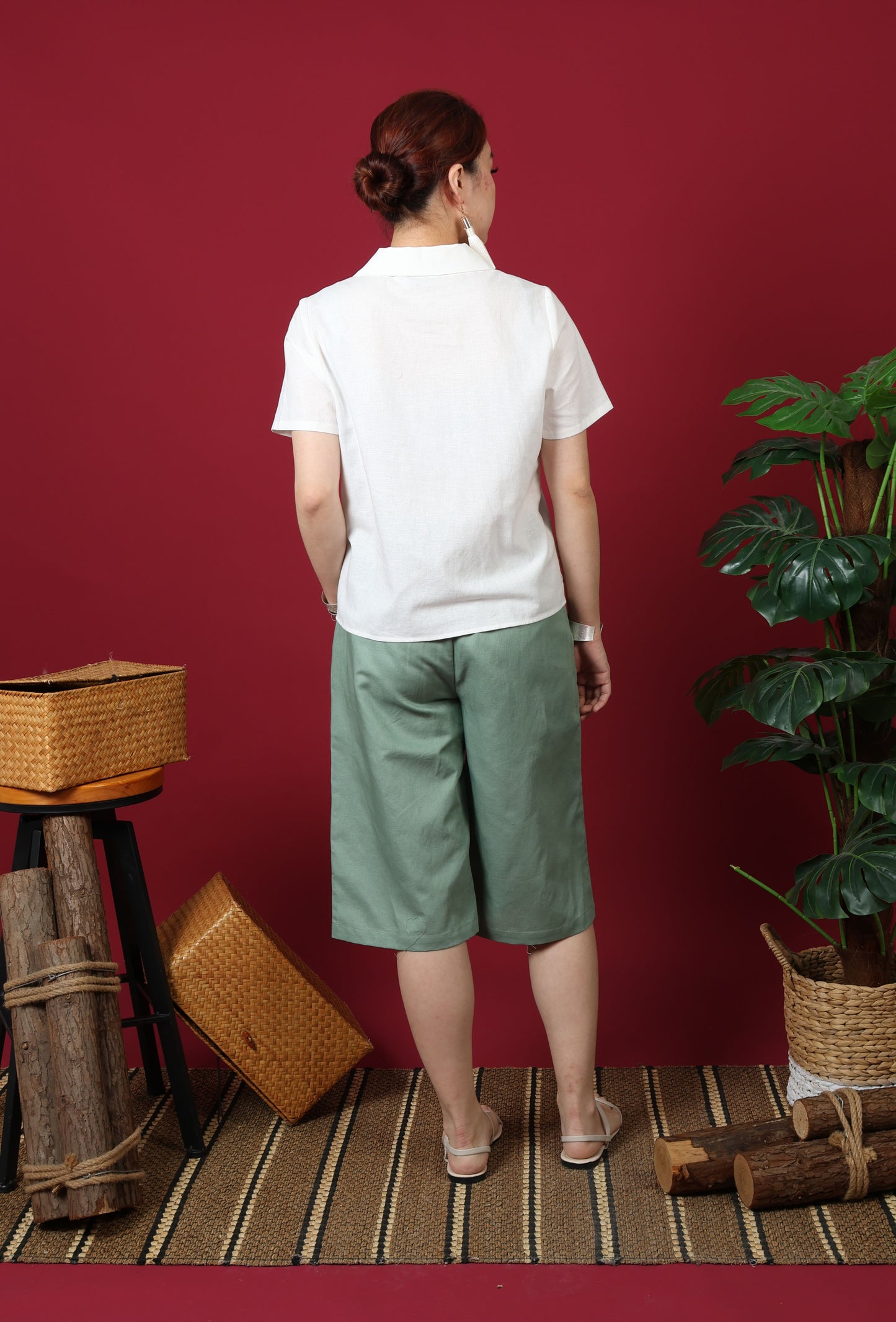 3/4 Pants With Belt Loops