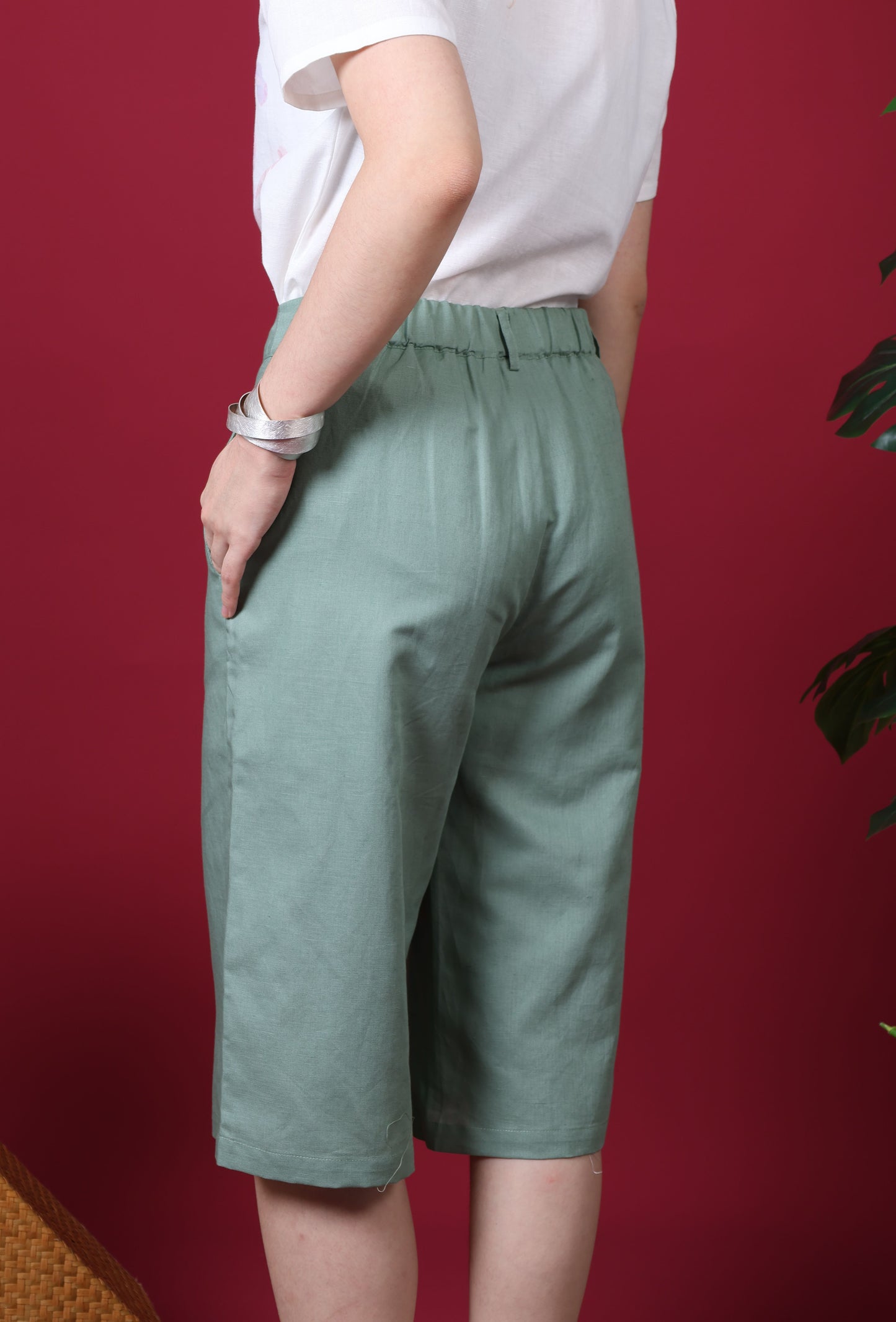 3/4 Pants With Belt Loops