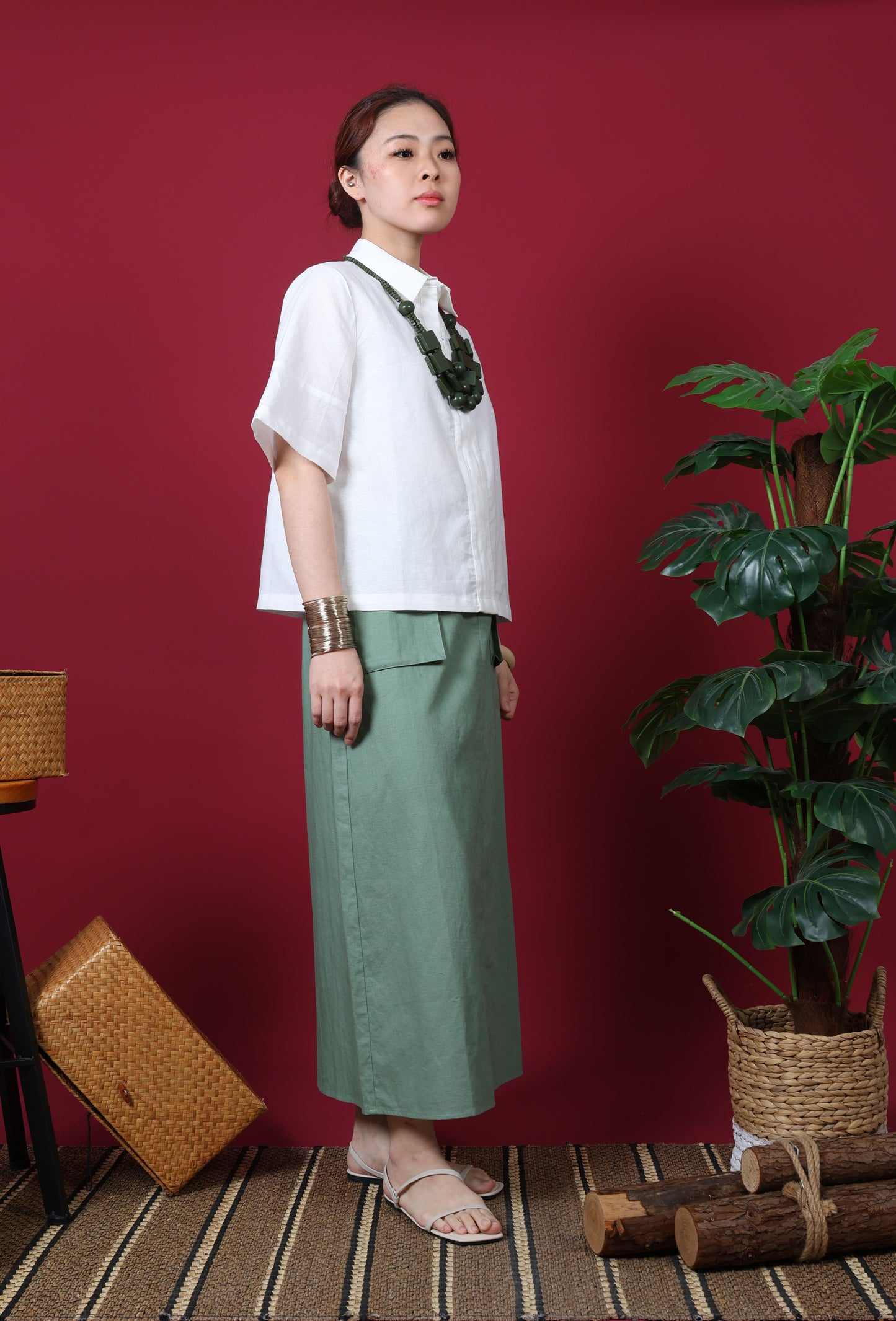 Front Zip Crop Shirt