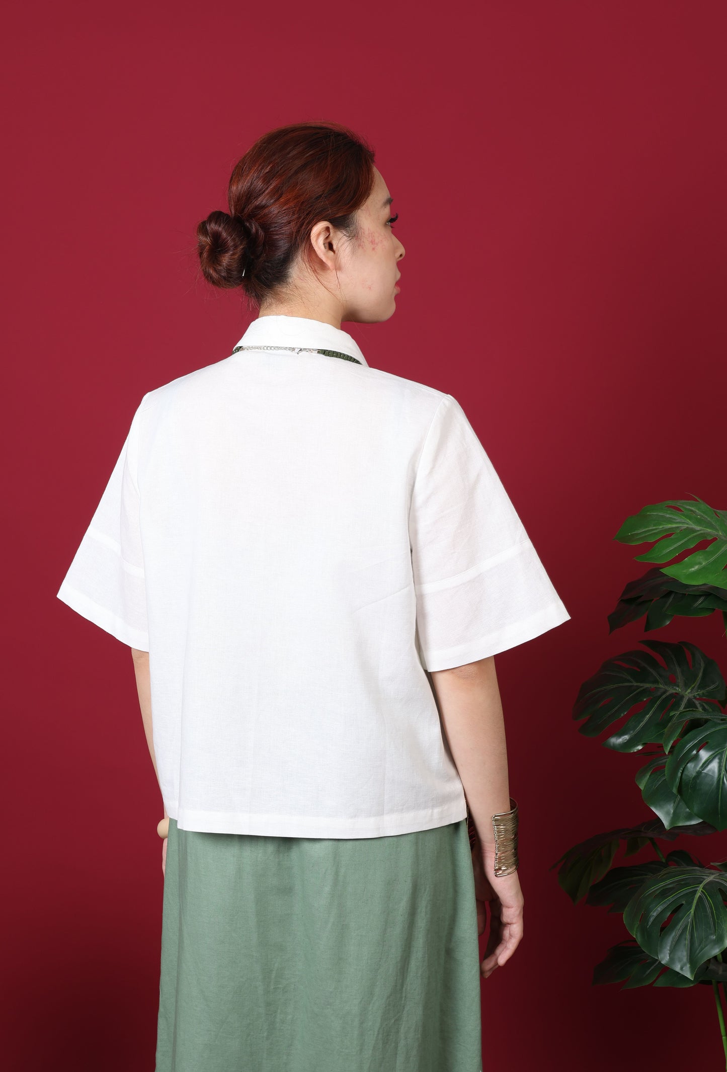 Front Zip Crop Shirt