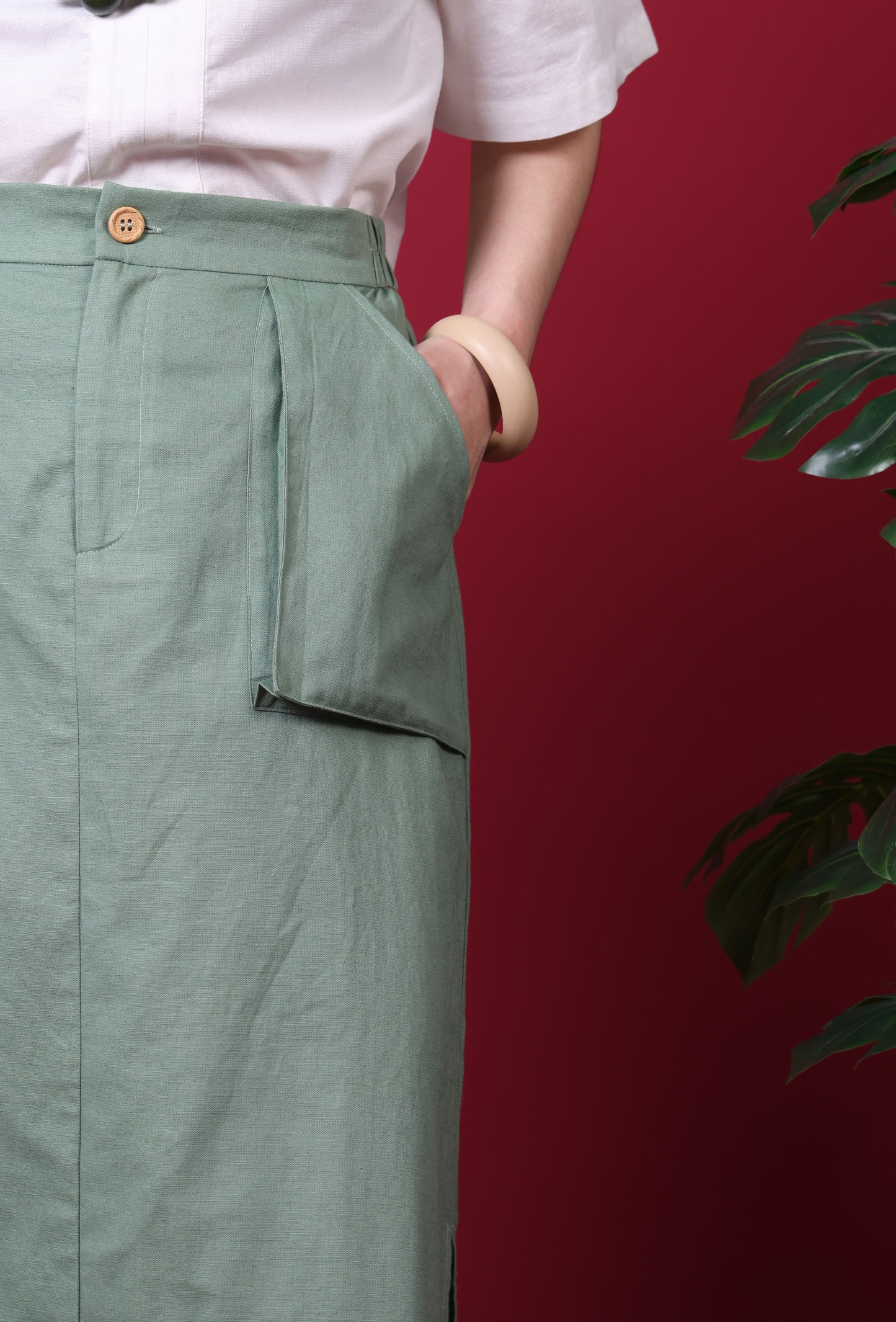 Patch Pocket Midi Skirt